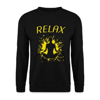 relax - Unisex Pullover - Schwarz - Vorne - Alina (178cm) & Michal (187cm)