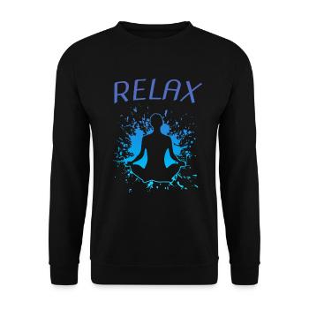 Yoga Relax - Unisex Pullover - Schwarz - Vorne - Alina (178cm) & Michal (187cm)