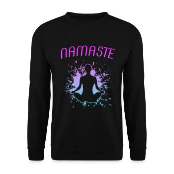 Inhale Exhale Yoga Meditation Namaste - Unisex Pullover - Schwarz - Vorne - Alina (178cm) & Michal (187cm)