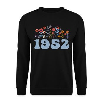1952 Floral Pattern 1952 Floral Theme Flowers 1952 - Unisex Sweatshirt - black - Front - Alina (178cm) & Michal (187cm)