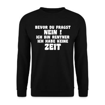 Je suis à la retraite, je n’ai pas de don de temps - Sweat-shirt Unisexe - noir - Devant - Alina (178cm) & Michal (187cm)