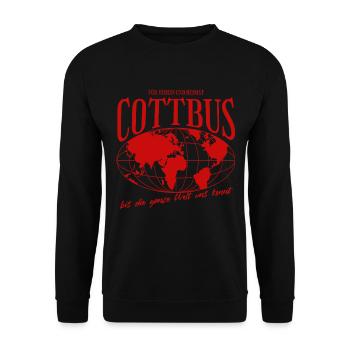 Cottbus Home Football Gift - Unisex Sweatshirt - black - Front - Alina (178cm) & Michal (187cm)