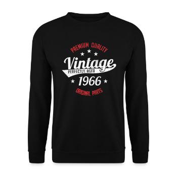 1966 Vintage - Unisex Pullover - Schwarz - Vorne - Alina (178cm) & Michal (187cm)