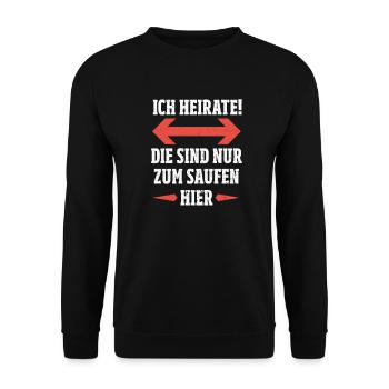 JGA Bachelor Bachelor Party Polterabend - Unisex Sweatshirt - black - Front - Alina (178cm) & Michal (187cm)