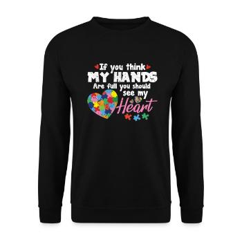 Autismus Asperger Autist Autisten Autism Geschenk - Unisex Pullover - Schwarz - Vorne - Alina (178cm) & Michal (187cm)