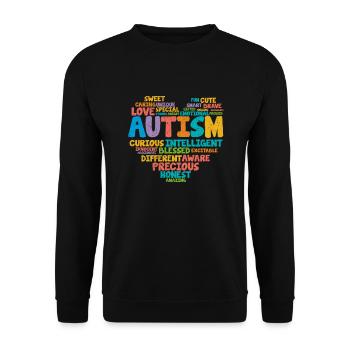 autism - Unisex Sweatshirt - black - Front - Alina (178cm) & Michal (187cm)