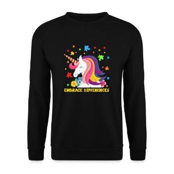 autism - Unisex Sweatshirt - black - Front - Alina (178cm) & Michal (187cm)