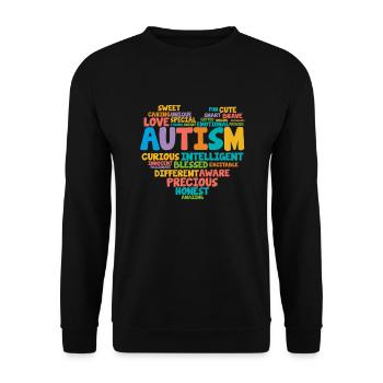Autismus Asperger Autist Autisten Autism Geschenk - Unisex Pullover - Schwarz - Vorne - Alina (178cm) & Michal (187cm)