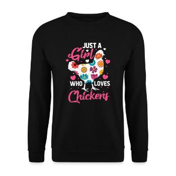 Poulet Poulets Amoureux Du Poulet Cadeau De Femme De Fermier - Sweat-shirt Unisexe - noir - Devant - Alina (178cm) & Michal (187cm)