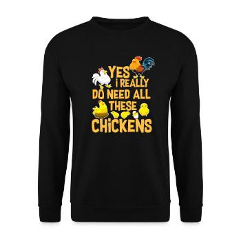 Chicken Chicken Chickens Farm Farmer Gift - Unisex Sweatshirt - black - Front - Alina (178cm) & Michal (187cm)