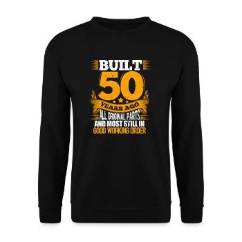 50th birthday - Unisex Sweatshirt - black - Front - Alina (178cm) & Michal (187cm)