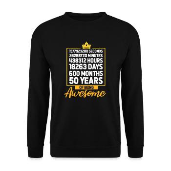 50th birthday - Unisex Sweatshirt - black - Front - Alina (178cm) & Michal (187cm)