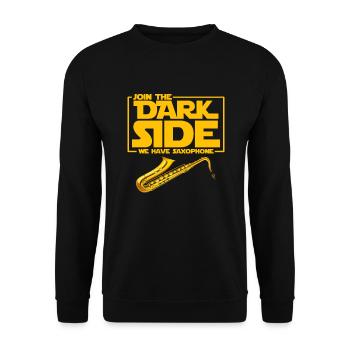 Saxophone Sax Saxophone Wind Instrument Gift - Unisex Sweatshirt - black - Front - Alina (178cm) & Michal (187cm)