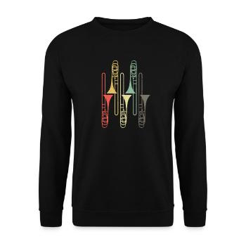 Trombone Wind Instrument Brass Band Music Gift - Unisex Sweatshirt - black - Front - Alina (178cm) & Michal (187cm)