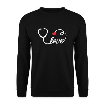 Ärztin Krankenschwester - Unisex Pullover - Schwarz - Vorne - Alina (178cm) & Michal (187cm)