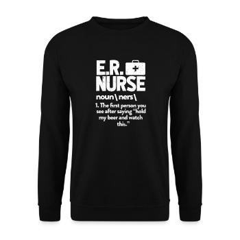 Nurse emergency emergency nurse gift - Unisex Sweatshirt - black - Front - Alina (178cm) & Michal (187cm)