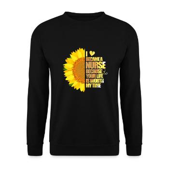 Nurse Nurse Nurse Gift - Unisex Sweatshirt - black - Front - Alina (178cm) & Michal (187cm)