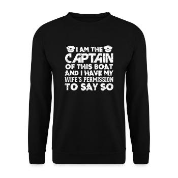 Kapitän Schiff Motorboot Boot Geschenk - Unisex Pullover - Schwarz - Vorne - Alina (178cm) & Michal (187cm)