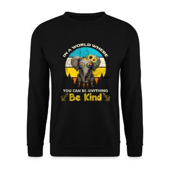 Elephant Be Child Cadeau de paix - Sweat-shirt Unisexe - noir - Devant - Alina (178cm) & Michal (187cm)