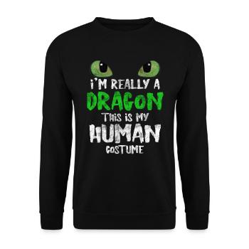 Dragon - Unisex Sweatshirt - black - Front - Alina (178cm) & Michal (187cm)