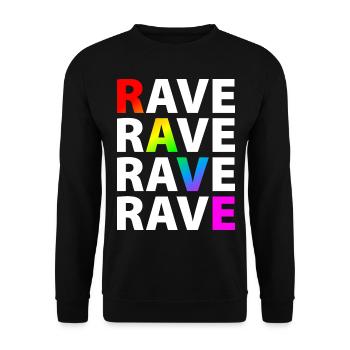 Rave Raver Regenbogen - Unisex Pullover - Schwarz - Vorne - Alina (178cm) & Michal (187cm)