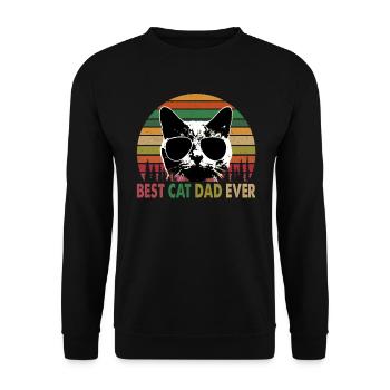 Meilleur chat papa jamais rétro chat rétro fête des pères - Sweat-shirt Unisexe - noir - Devant - Alina (178cm) & Michal (187cm)