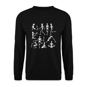 Danse Skeleton Shirt Squelettes Joyeux Halloween - Sweat-shirt Unisexe - noir - Devant - Alina (178cm) & Michal (187cm)