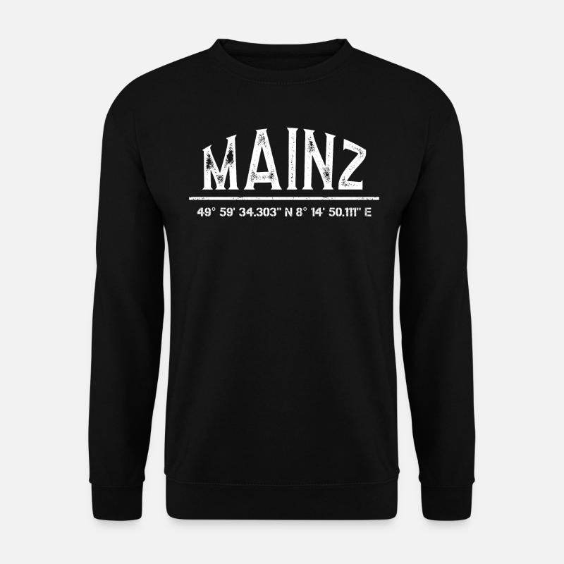 Mainz Koordinaten Mainzer Geschenk Lustig - Unisex Pullover - Schwarz