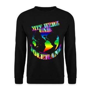 avec cœur et tolérance Monde - Sweat-shirt Unisexe - noir - Devant - Alina (178cm) & Michal (187cm)