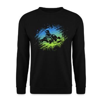 Go Kart Go-Kart Motorsport Kart Pilote - Sweat-shirt Unisexe - noir - Devant - Alina (178cm) & Michal (187cm)