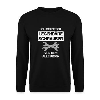 Schrauber Mechaniker Mechatroniker Witziger Spruch - Unisex Pullover - Schwarz - Vorne - Alina (178cm) & Michal (187cm)