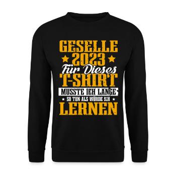Geselle 2023 Gesellenprüfung - Unisex Pullover - Schwarz - Vorne - Alina (178cm) & Michal (187cm)