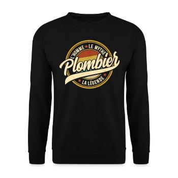 Homme Mythe Légende Plombier - Sweat-shirt Unisexe - noir - Devant - Alina (178cm) & Michal (187cm)
