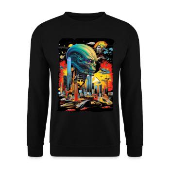 Science-fiction - Aliens - Zukunft - Sweat-shirt Unisexe - noir - Devant - Alina (178cm) & Michal (187cm)