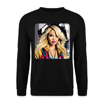 Sexy Streetwear Hip Hop Girl - Unisex Sweatshirt - black - Front - Alina (178cm) & Michal (187cm)