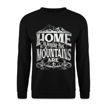Home Is Where The Mountains Are - Unisex Sweatshirt - black - Front - Alina (178cm) & Michal (187cm)