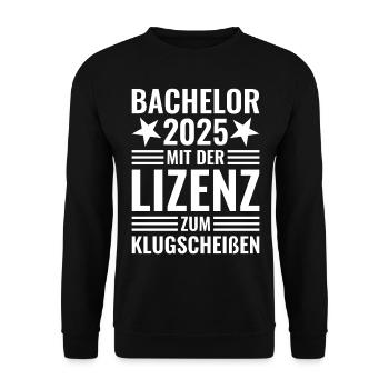 Bachelor 2025 mit der Lizenz zum Klugscheißen - Unisex Pullover - Schwarz - Vorne - Alina (178cm) & Michal (187cm)