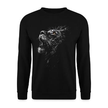 Lion Métal – Design Rock et Sauvage - Sweat-shirt Unisexe - noir - Devant - Alina (178cm) & Michal (187cm)
