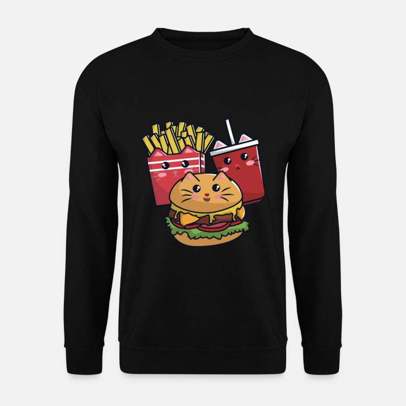 Katzen als Fastfood - Unisex Pullover - Schwarz