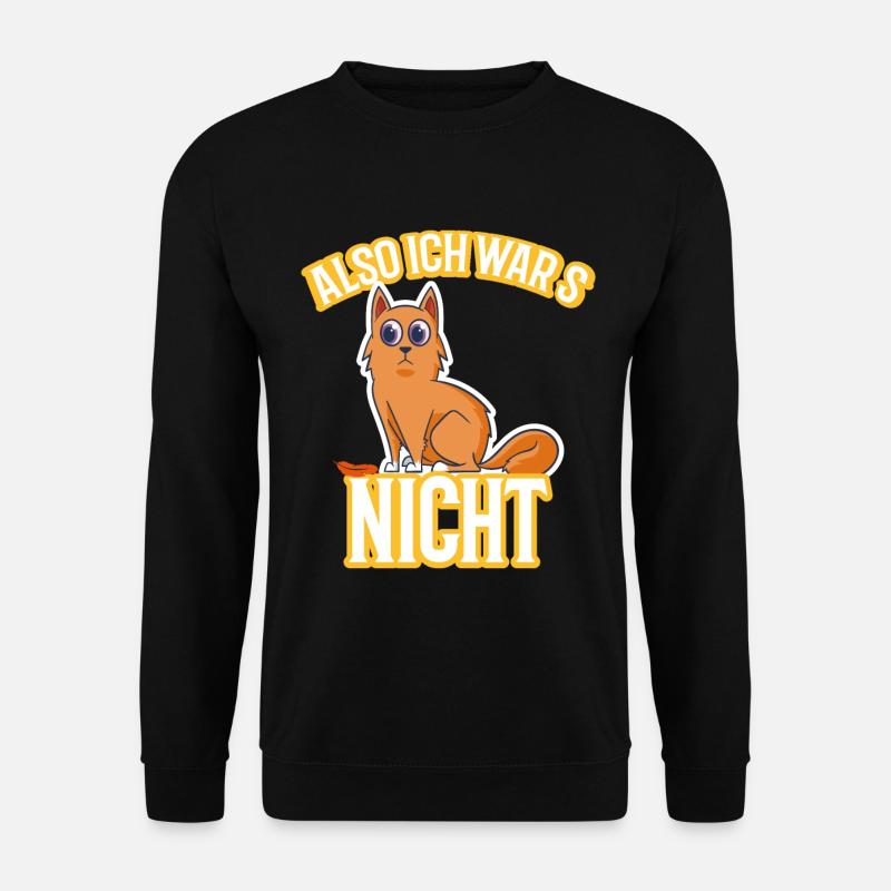 Lustige Katze lustiges Katzenmotiv Vogel - Unisex Pullover - Schwarz
