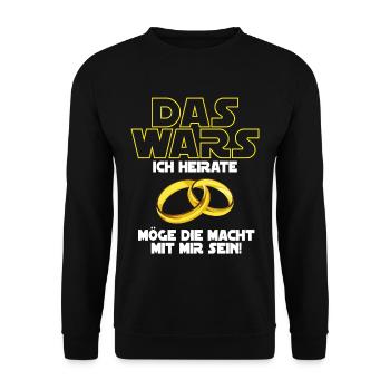 Les Guerres I Marry JGA Mariage - Sweat-shirt Unisexe - noir - Devant - Alina (178cm) & Michal (187cm)