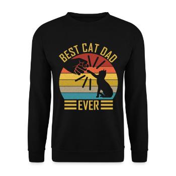 Papa chat Meilleur papa chat jamais cadeau de motif de chat - Sweat-shirt Unisexe - noir - Devant - Alina (178cm) & Michal (187cm)
