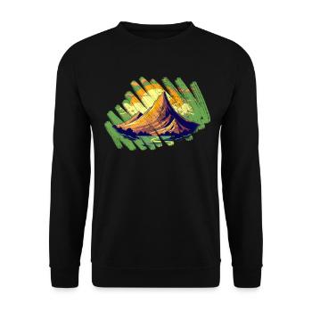 Berglandschaft gemalt - Unisex Pullover - Schwarz - Vorne - Alina (178cm) & Michal (187cm)