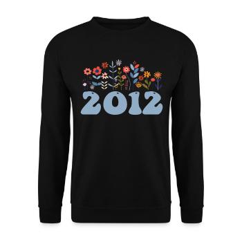 2012 Floral Pattern 2012 Floral Theme Flowers 2012 - Unisex Sweatshirt - black - Front - Alina (178cm) & Michal (187cm)