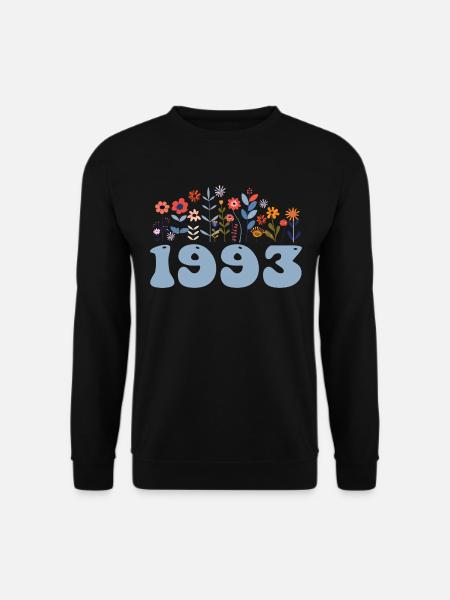 1993 Blumenmuster 1993 Blumen-thema Blumen 1993 - Unisex Pullover - Schwarz