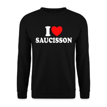 I Love Saucisson Humour Apéro Saucisson - Sweat-shirt Unisexe - noir - Devant - Alina (178cm) & Michal (187cm)