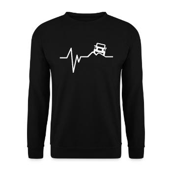4x4 truck four-wheel 4wd offroad car heart line - Unisex Sweatshirt - black - Front - Alina (178cm) & Michal (187cm)