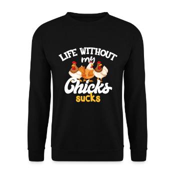 Poulet Poulet Poulet - Sweat-shirt Unisexe - noir - Devant - Alina (178cm) & Michal (187cm)