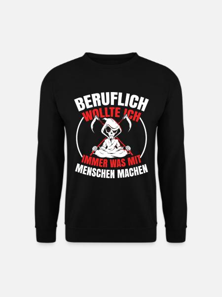 Sensenmann Comedy Tod Schnitter Knochenmann - Unisex Pullover - Schwarz