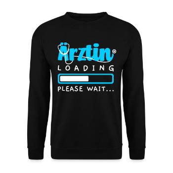 Ärztin 2022 Doktor Doktorin Loading - Unisex Pullover - Schwarz - Vorne - Alina (178cm) & Michal (187cm)